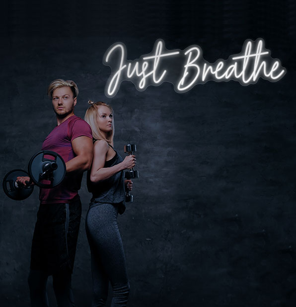Just Breathe Neon Wall Sign
