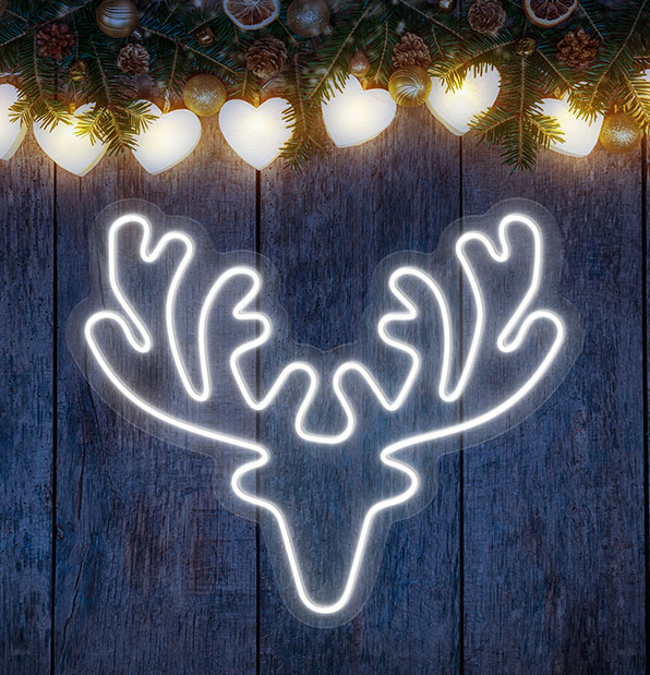 Reindeer Head Neon Sign